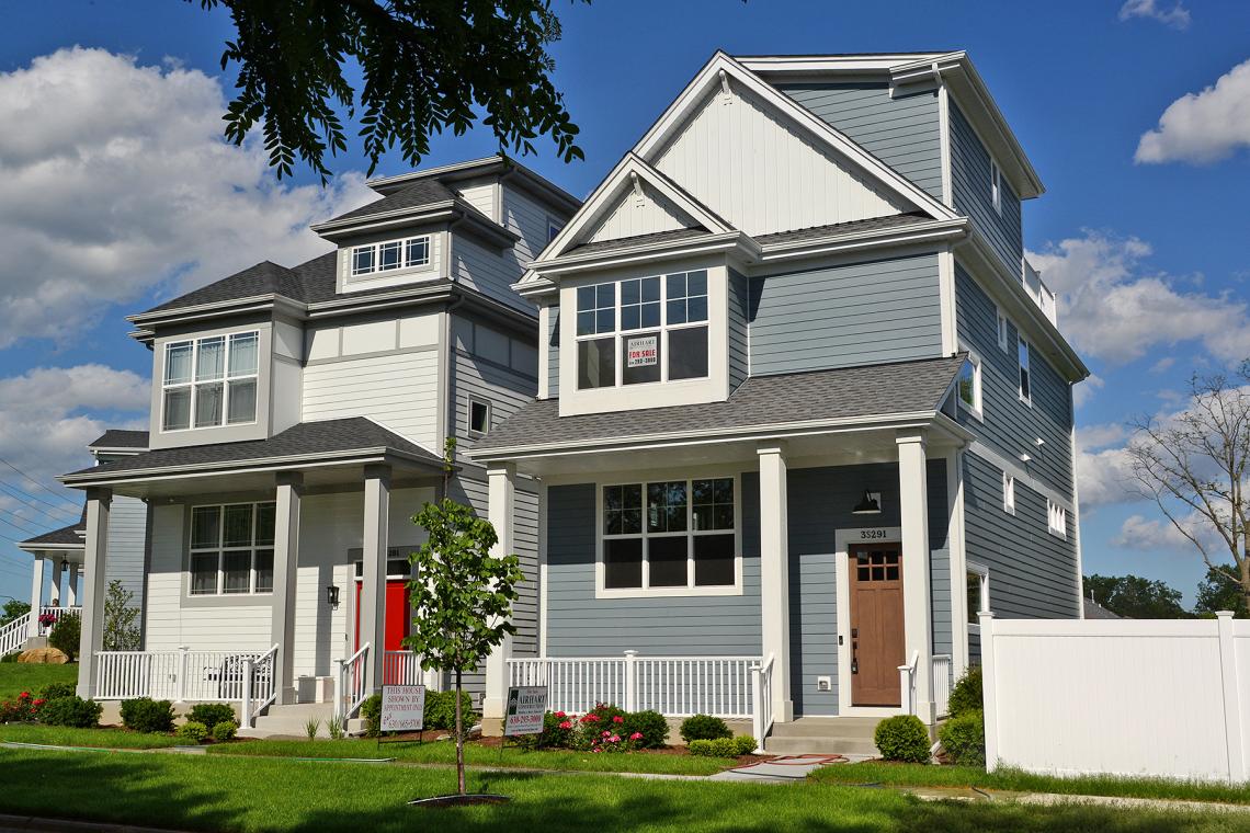 New custom cottage style row home for sale by Warrenville home builder Airhart Construction