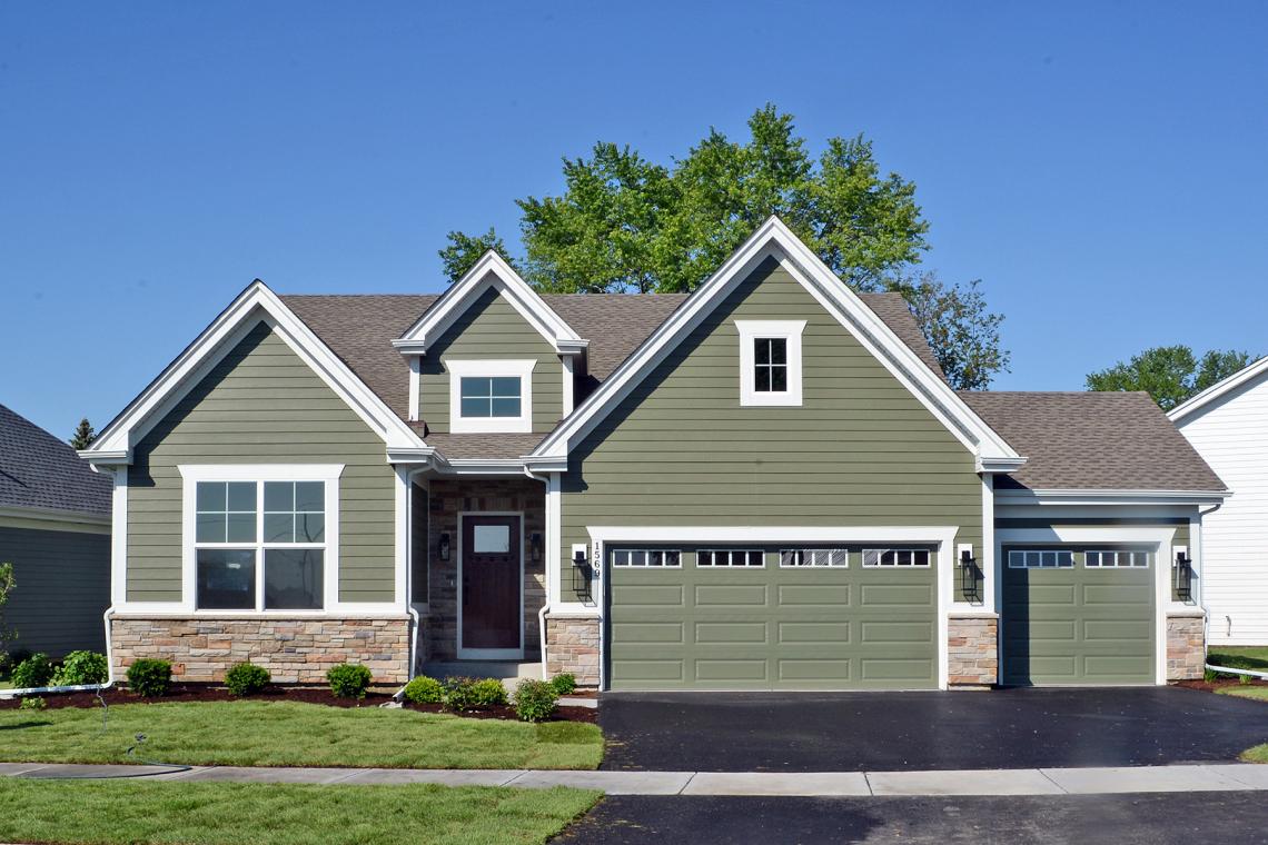 Oakfield Ranch home with Nantucket elevation and three car garage for sale in Saint Charles Illinois 