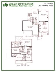 Custom Campbell with three car garage and 60 width floor plan