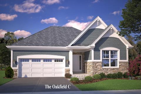 The Oakfield C is a custom modern ranch plan by Airhart Construction