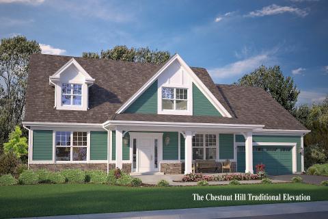 The Traditional Style Chestnut Hill custom home by Airhart Construction with a main floor master bedroom