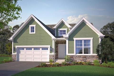 Premier Oakfield Ranch with Nantucket style elevation