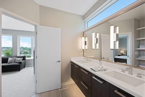 Euclid - owners suite bathroom wall mounted vanity