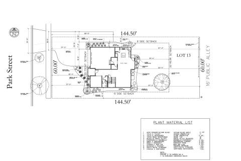 229 S. Park Street landscape plan