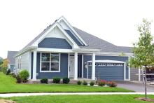 Oakfield Ranch with French Country elevation new home available in Saint Charles Illinois